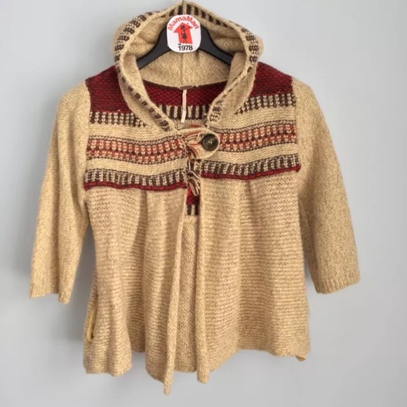 Free People Sweaters - Free People Hooded Wool Angora Cardigan Sweater